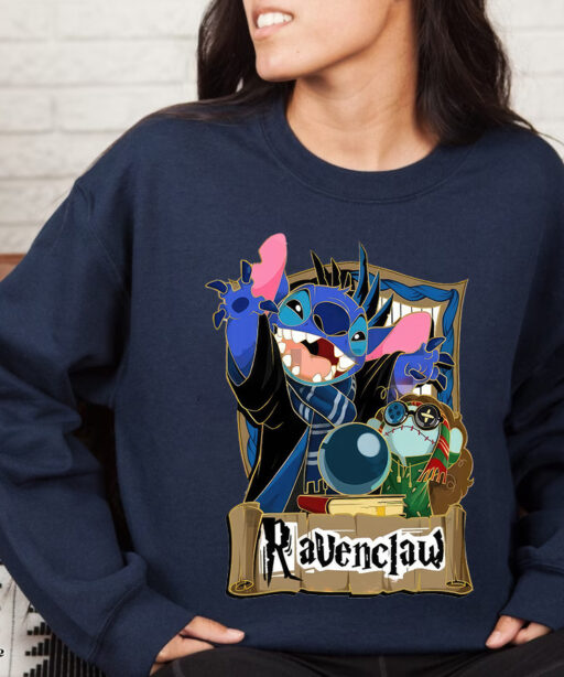 Stitch Harry Potter Four Houses In Hogwarts Sweatshirt