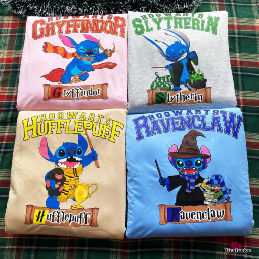 Stitch Harry Potter Hogwarts Four Houses Sweatshirt, Christmas Gift For Family