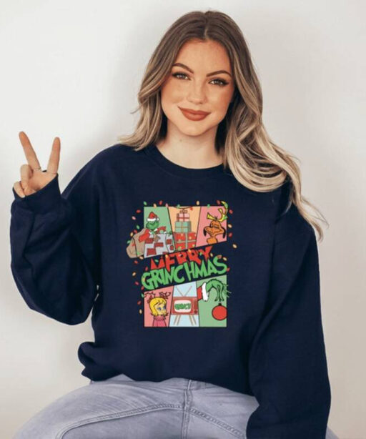 Vintage Grinch Christmas Sweatshirt, Christmas Gift For Your Family