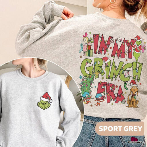 Vintage In My Grinch Era Christmas Sweatshirt, Christmas Movie Sweatshirt, Christmas Gift