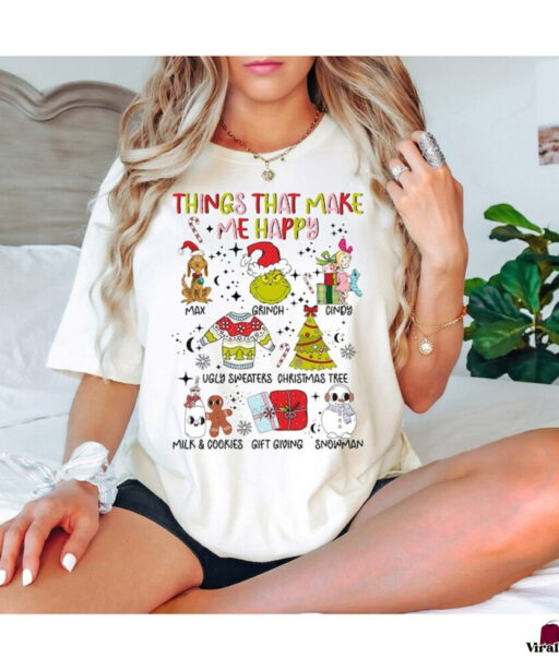 Vintage Things That Make Me Happy Christmas Grinch Sweatshirt