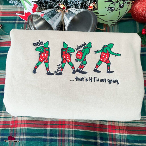 Cheap Grinchmas Ooh Ahh Mmm Embroidered Sweatshirt