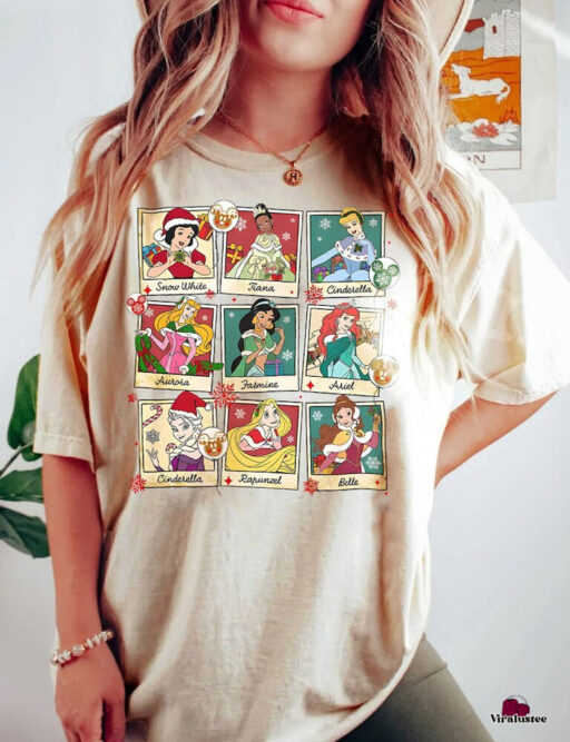 Disney Princess Group Take Photos Christmas Shirt