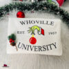 Grinch Christmas Sweatshirt, Christmas Whoville University Embroidered Sweatshirt