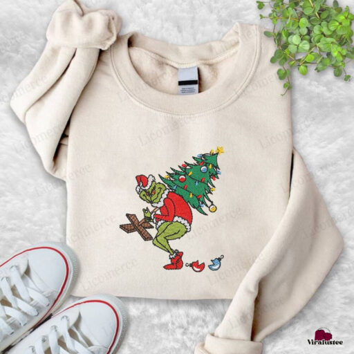 Grinch Embroidered Sweatshirt