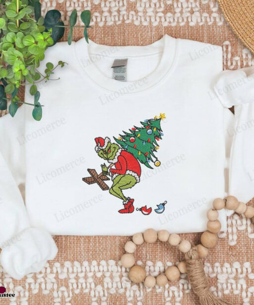 Grinch Embroidered Sweatshirt