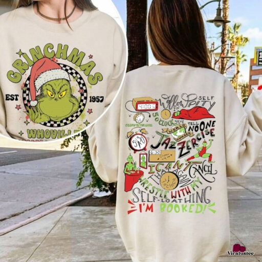 Grinch My Day Im Booked Christmas Sweatshirt