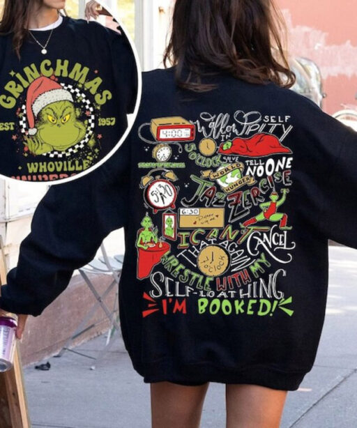 Grinch My Day Im Booked Christmas Sweatshirt