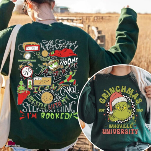 Grinch My Day Im Booked Christmas Sweatshirt