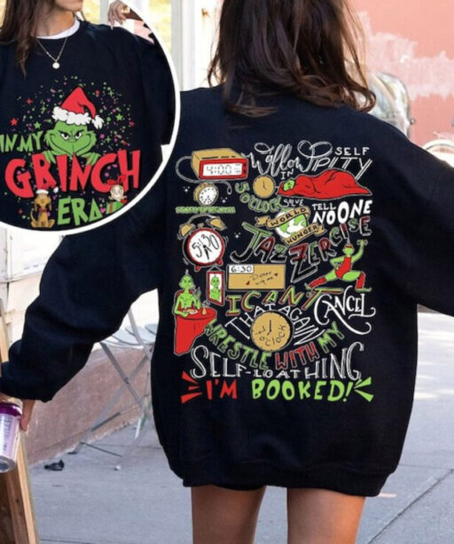 Grinch My Day Im Booked Christmas Sweatshirt