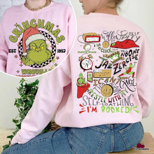 Grinch My Day Im Booked Christmas Sweatshirt