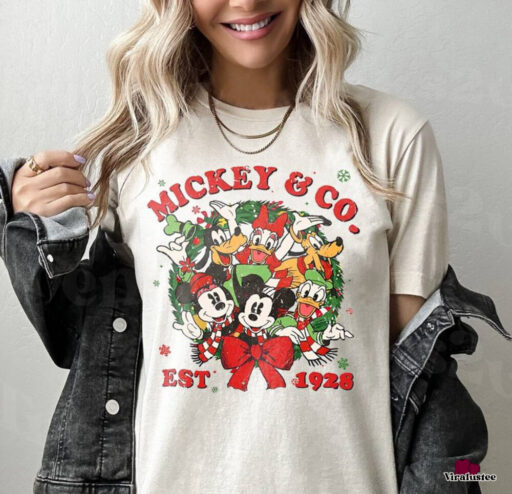 Retro Disney Mickey And Friends Christmas Shirt