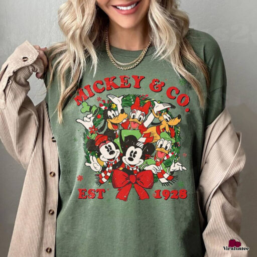 Retro Disney Mickey And Friends Christmas Shirt