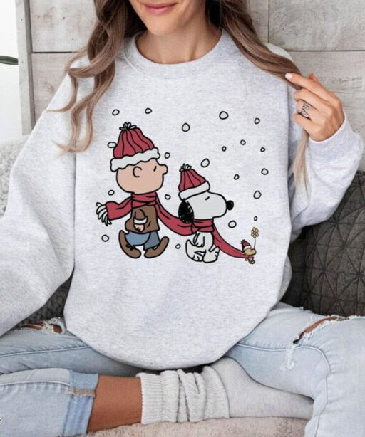 The Peanuts Snoopy Charlie Woodstock Christmas Sweatshirt