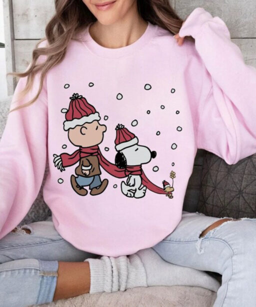 The Peanuts Snoopy Charlie Woodstock Christmas Sweatshirt