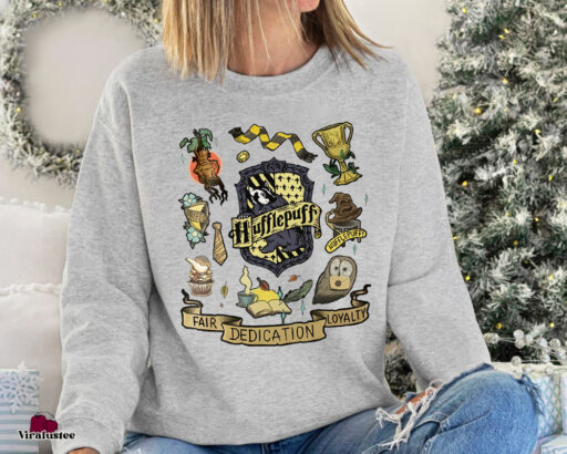 VIntage Harry Potter Hufflepuff Hogwarts Sweatshirt, Harry Potter Sweatshirt for Potterheads