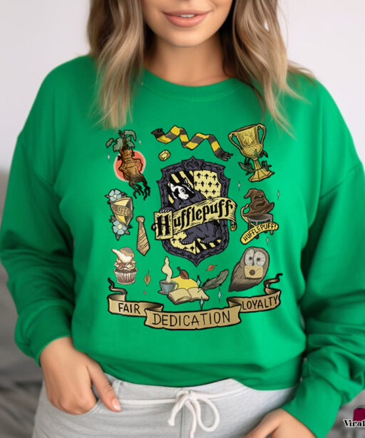 VIntage Harry Potter Hufflepuff Hogwarts Sweatshirt, Harry Potter Sweatshirt for Potterheads