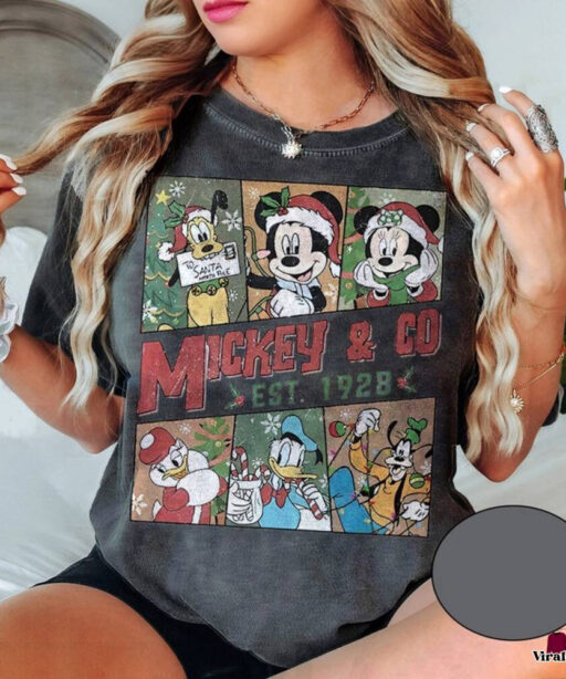 Vintage Disney Mickey And Friends Christmas Shirt