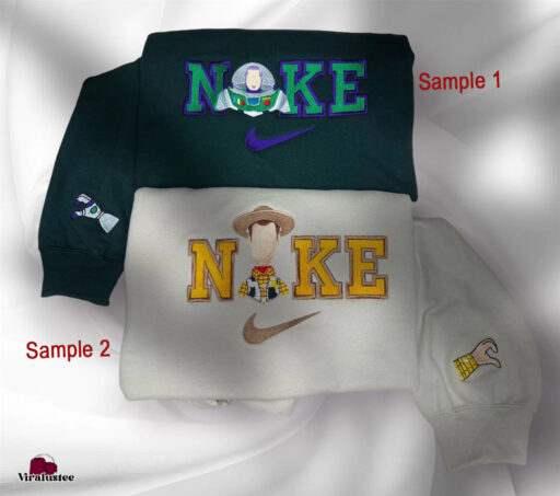 Cute Woody And Buzz Lightyear Toy Story Nike Embroidered Sweatshirts, Nike Embroidery Matching