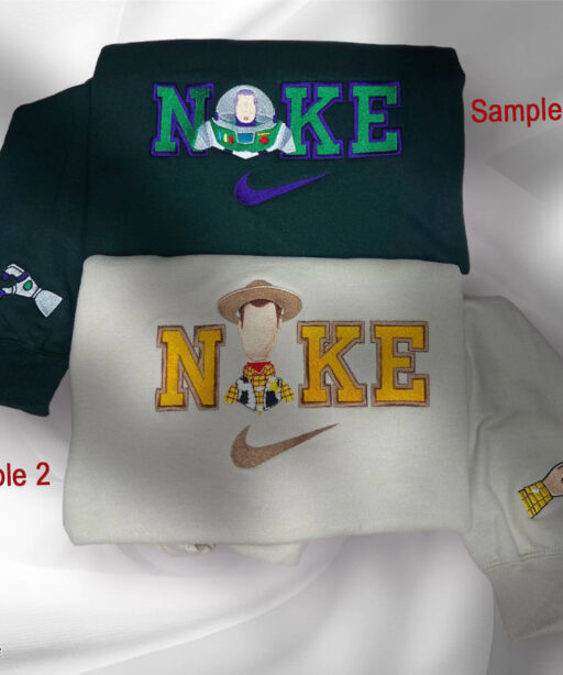 Cute Woody And Buzz Lightyear Toy Story Nike Embroidered Sweatshirts, Nike Embroidery Matching