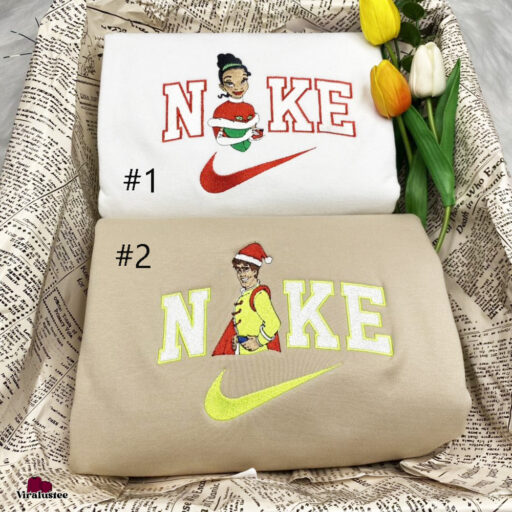 Tiana Princess And the Prince Naveen Disney Nike Emnroidered Sweatshirts, Nike Embroidery Matching Couple