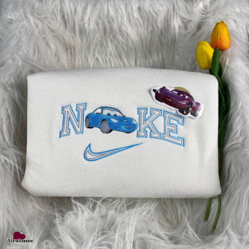 Cheap Lightning McQueen And Sally Nike Embroidered Sweatshirts , Nike Embroidery Matching Couple, Valentines Gifts