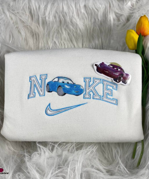 Cheap Lightning McQueen And Sally Nike Embroidered Sweatshirts , Nike Embroidery Matching Couple, Valentines Gifts