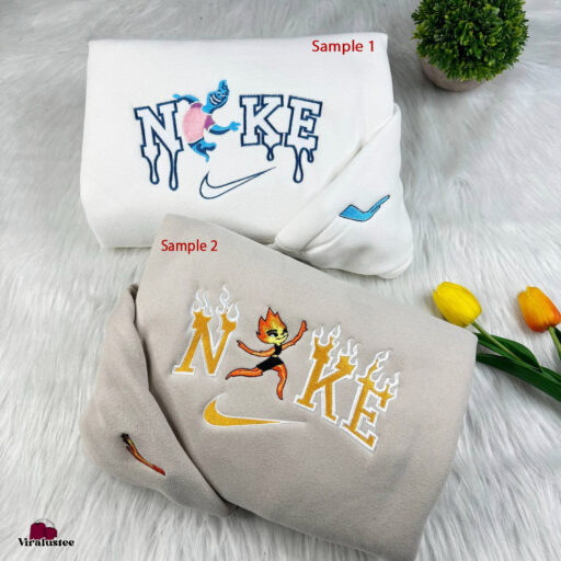 Cute Elemental City Wade And Ember Nike Embroidered Sweatshirts, Nike Embroidery Matching