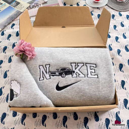 Letty And Dom Cars Nike Embroidered Sweatshirt Couple, Nike Couple Embroidery Sweatshirts