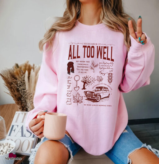 Red Scarf I Remember It All Too Well Sweatshirt, All Too Well Lyric Hoodie,