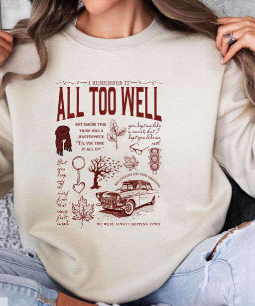 Red Scarf I Remember It All Too Well Sweatshirt, All Too Well Lyric Hoodie,