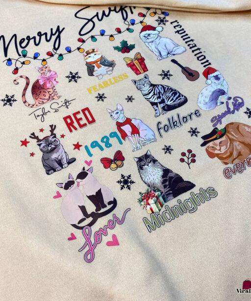 Taylor Swift Merry Swiftmas Cats Sweatshirt, Christmas Gift For Swifties