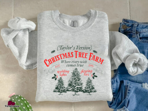 Vintage Christmas Tree Farm Taylors Version Sweatshirt, Swiftmas Sweatshirt