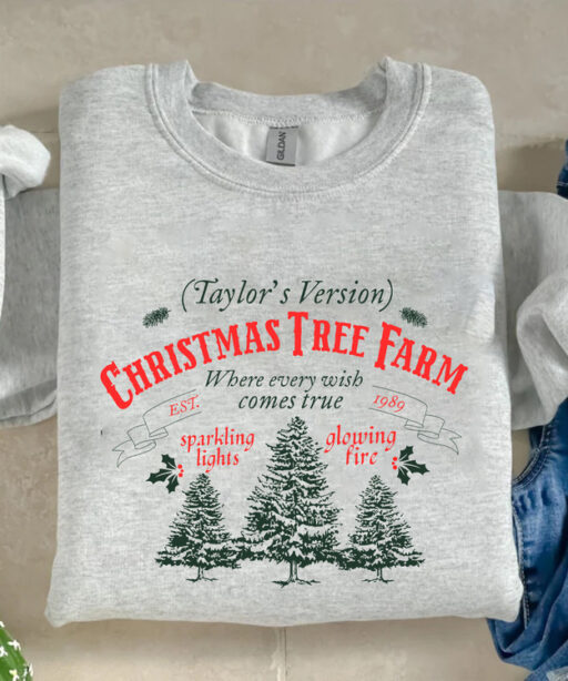 Vintage Christmas Tree Farm Taylors Version Sweatshirt, Swiftmas Sweatshirt