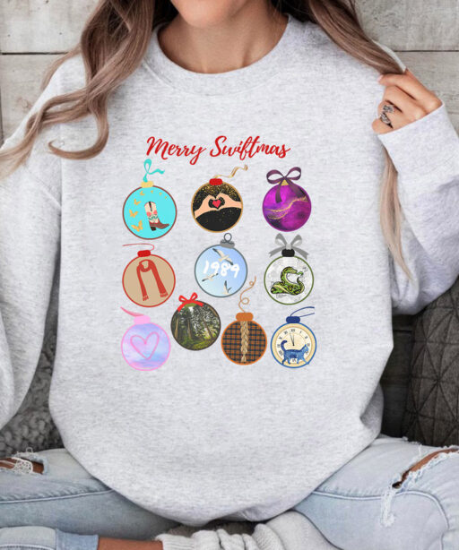 Vintage Merry Swiftmas Eras Tour Album Sweatshirt , Swiftmas Taylors Version Shirt