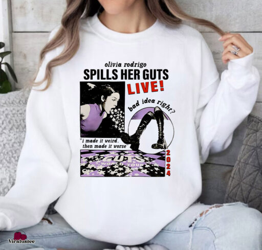 Cheap Guts Tour Olivia Rodrigo Shirt , Olivia Rodrigo Spills Her Guts Sweatshirt