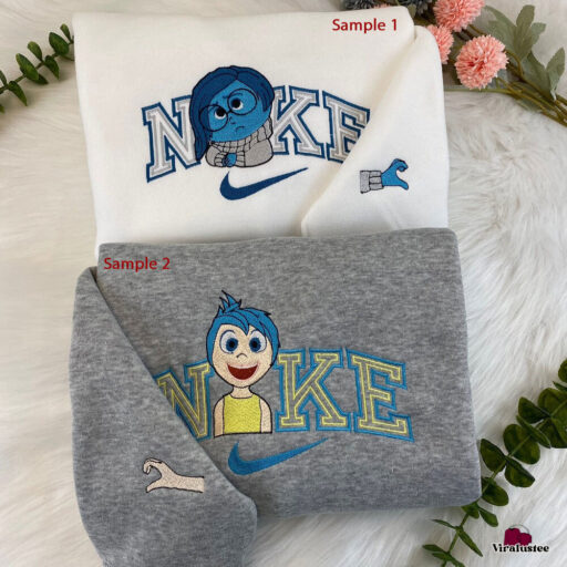 Cute Joy And Sadness Inside Out Nike Embroidered Sweatshirts, Nike Embroidery