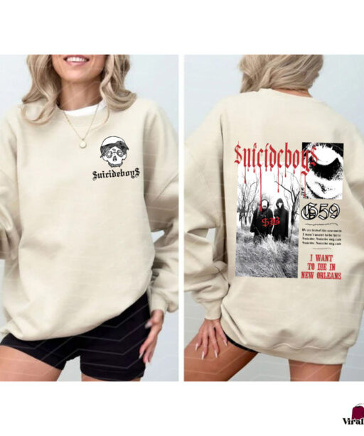 Suicideboys Unisex Sweatshirt, I Want To Die In New Orleans, Ruby Da Cherry Pullover, Scrim Sweatshirt, Grey Day Tour, Suicide Boys Merch g59