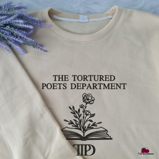 Taylor Swift The Tortured Poets Department Embroidered Crewneck Sweatshirt, TTPD Merch