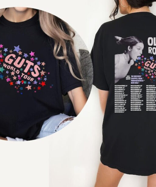 Vintage Guts Tour Schedule Olivia Rodrigo T Shirt, Guts Tour Sweatshirt