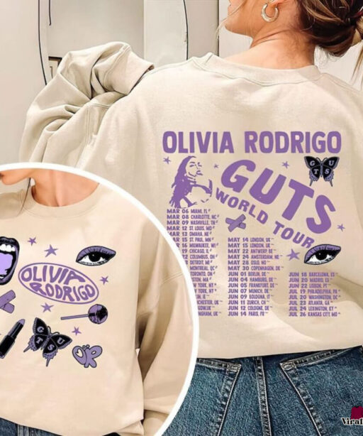 Vintage Guts Tour Schedule Olivia Rodrigo Shirt, Guts Tour Sweatshirt