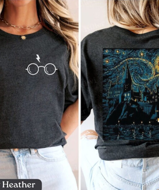 Retro Hogwarts Starry Night Harry Potter T Shirt, Hogwarts Sweatshirt