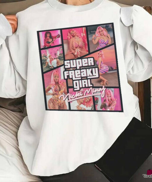 Retro Super Freaky Girl Nicki Minaj Sweatshirt, Retro 90's Fans Hoodie Rapper Fan Gift RnB