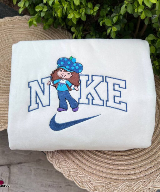 Strawberry Shortcake Nike Embroidered Sweatshirts, Nike Couple Embroidery, Gift For Your Friends