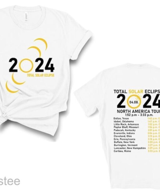 Total Solar Eclipse 2024 Shirt, Double-Sided Shirt, April 8th 2024 Shirt