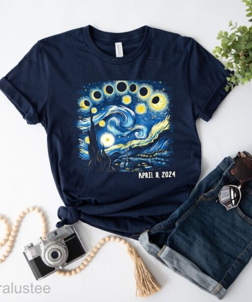 Van Gogh Total Solar Eclipse 2024 Shirt, April 8th 2024 Shirt