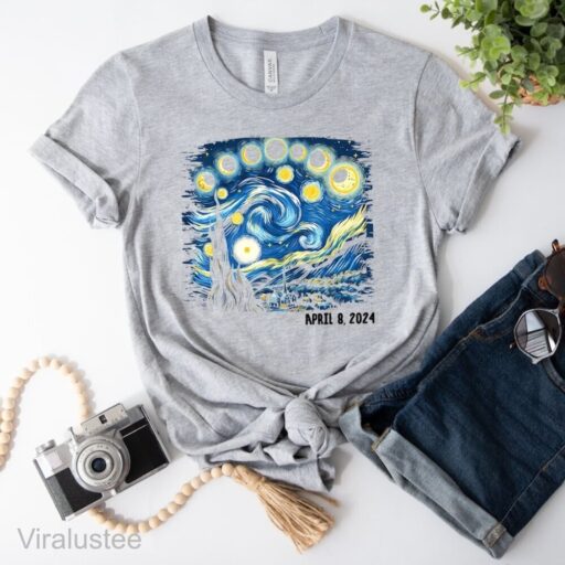 Van Gogh Total Solar Eclipse 2024 Shirt, April 8th 2024 Shirt