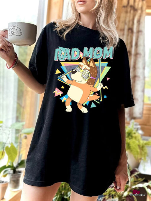 Vintage Chlli Heeler Bluey Rad Mom Shirt , Mother's Day Gifts From Son