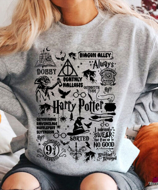 Vintage Harry Potter Wizarding World Sweatshirt, Hogwarts Shirt, Harry Potter Shirt