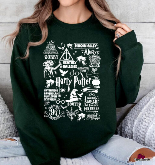 Vintage Harry Potter Wizarding World Sweatshirt, Hogwarts Shirt, Harry Potter Shirt